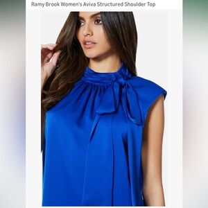 Ramy Brook Aviva Structured Shoulder Top in Cobalt
